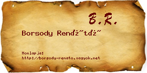Borsody Renátó névjegykártya